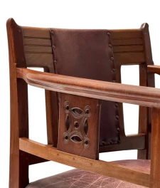 Jac. van den Bosch Arts & Crafts Club Chair for 't Binnenhuis Amsterdam, 1900s